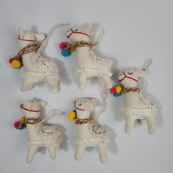 (14) Fabric Animals Christmas Holiday Ornaments - Llama Narhwal Elephant Bird - Picture 6 of 16